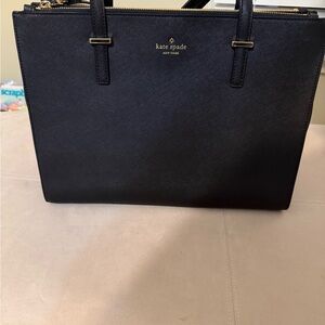 Kate Spade New York Cedar Street Jensen tote bag in black crosshatched leather